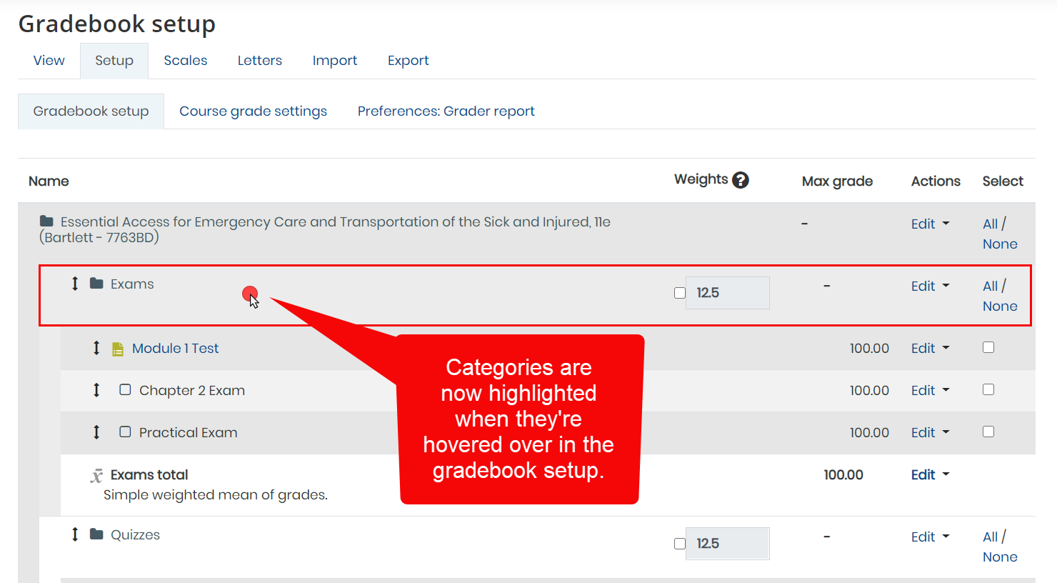 Gradebook setup
